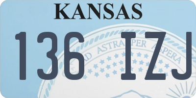 KS license plate 136IZJ