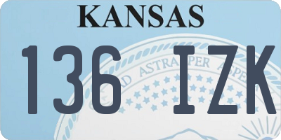 KS license plate 136IZK