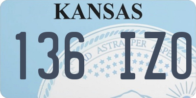 KS license plate 136IZO