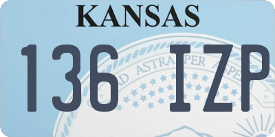 KS license plate 136IZP