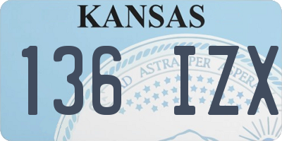 KS license plate 136IZX