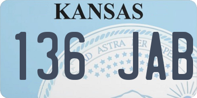 KS license plate 136JAB