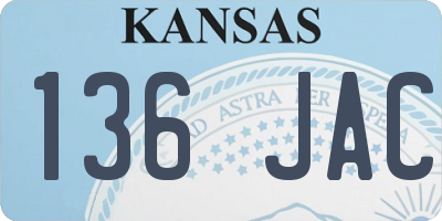 KS license plate 136JAC
