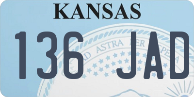 KS license plate 136JAD