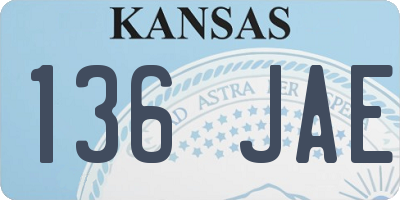 KS license plate 136JAE