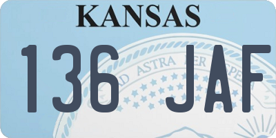 KS license plate 136JAF