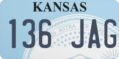 KS license plate 136JAG