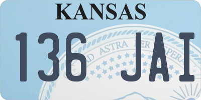 KS license plate 136JAI