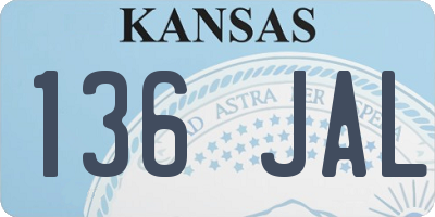 KS license plate 136JAL