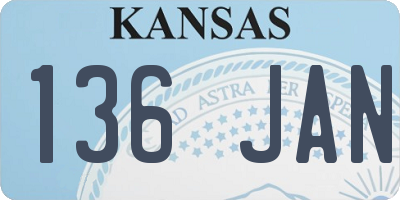 KS license plate 136JAN