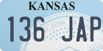 KS license plate 136JAP