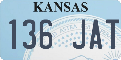 KS license plate 136JAT