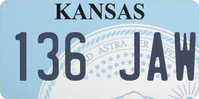 KS license plate 136JAW