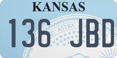 KS license plate 136JBD