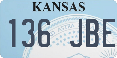 KS license plate 136JBE