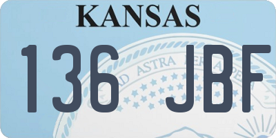 KS license plate 136JBF