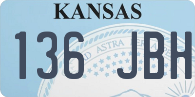 KS license plate 136JBH