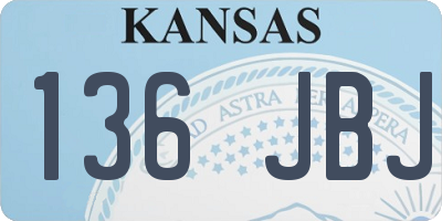 KS license plate 136JBJ