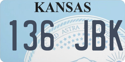 KS license plate 136JBK