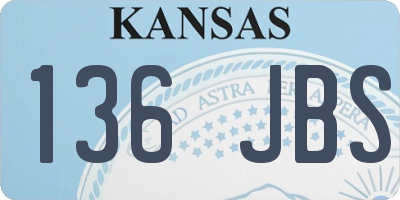 KS license plate 136JBS