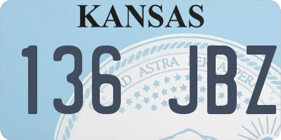 KS license plate 136JBZ