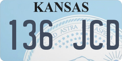 KS license plate 136JCD