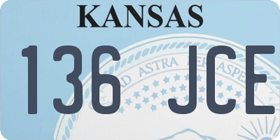 KS license plate 136JCE