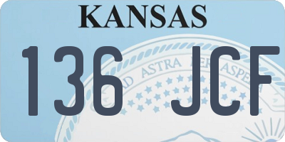 KS license plate 136JCF