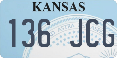 KS license plate 136JCG