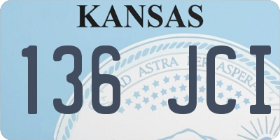 KS license plate 136JCI