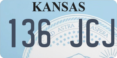 KS license plate 136JCJ