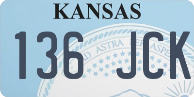 KS license plate 136JCK