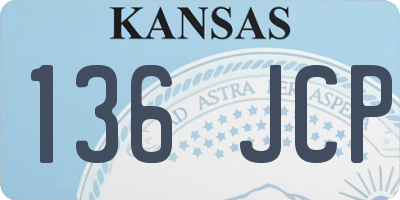 KS license plate 136JCP