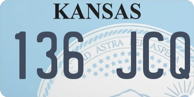 KS license plate 136JCQ