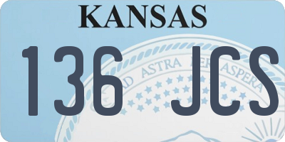 KS license plate 136JCS