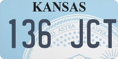 KS license plate 136JCT