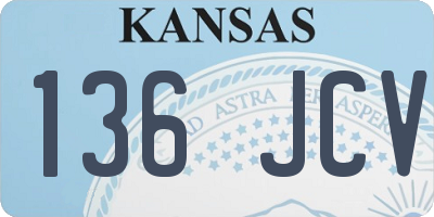 KS license plate 136JCV