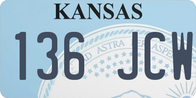 KS license plate 136JCW