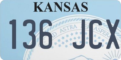 KS license plate 136JCX