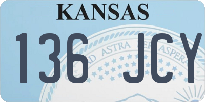 KS license plate 136JCY