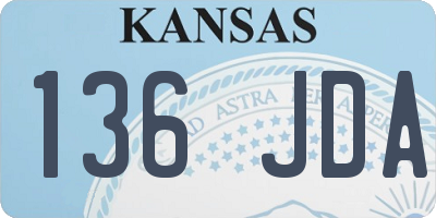 KS license plate 136JDA