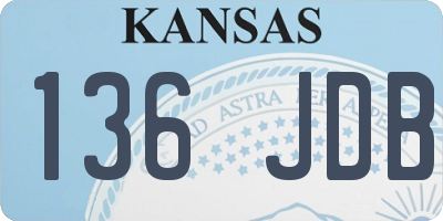 KS license plate 136JDB