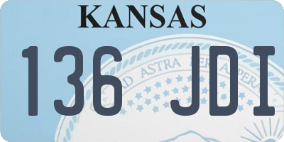 KS license plate 136JDI