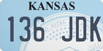 KS license plate 136JDK