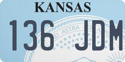 KS license plate 136JDM