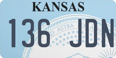 KS license plate 136JDN