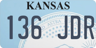 KS license plate 136JDR