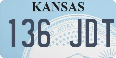KS license plate 136JDT
