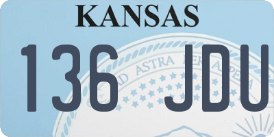 KS license plate 136JDU