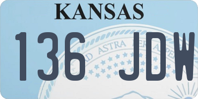 KS license plate 136JDW
